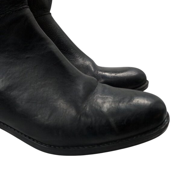 Patricia Nash Black Knee High Leather Riding Boots Size 6.5 Tooled Carlina - Picture 4 of 14